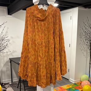 Free People orange Floral Maxi Skirt/dress